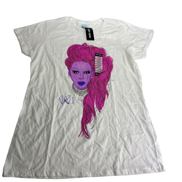 RuPaul Pink Portrait Girls Short Sleeve T-Shirt Size XL - Picture 1 of 4